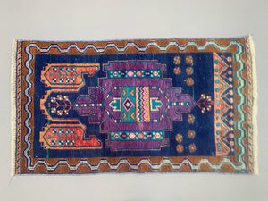 Vintage Turkish Oushak Rug 125x70 cm shabby carpet Ushak Region Small