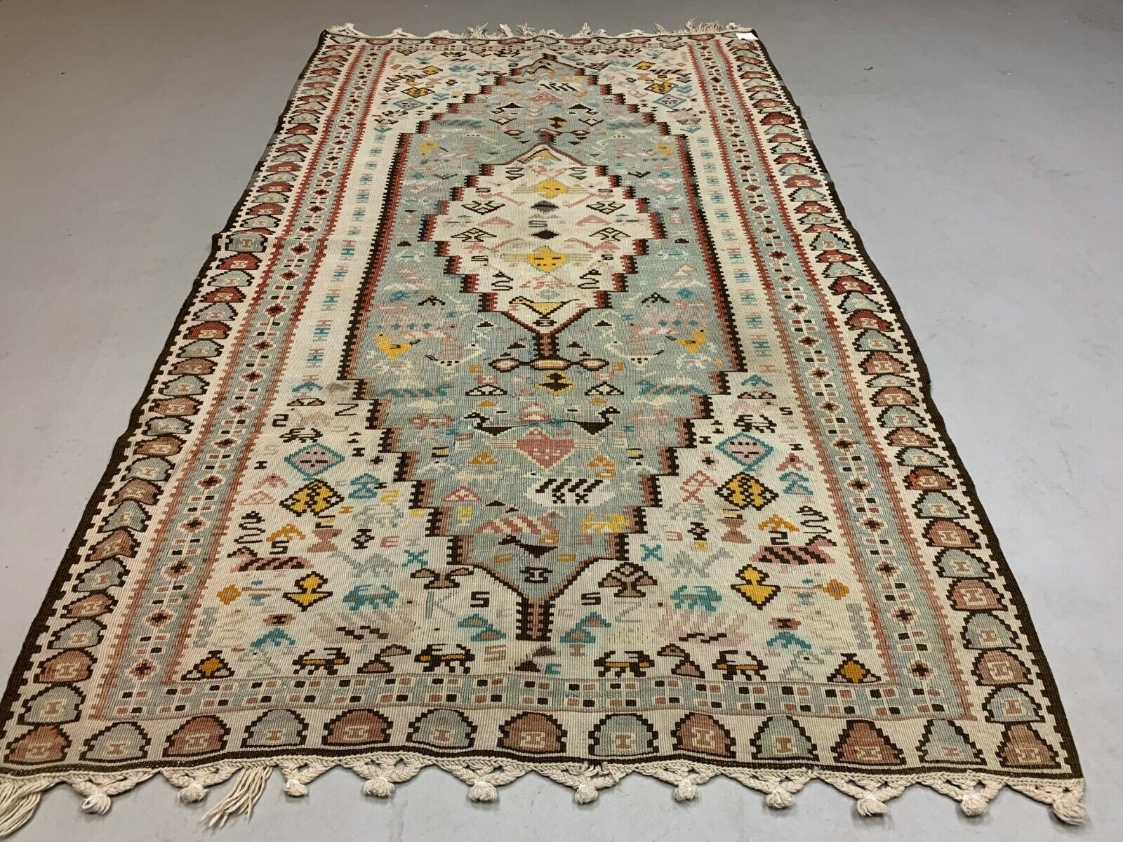 Vintage Turkish Kilim 205x120 cm shabby, country home, boho Old Kelim Rug medium Antiques:Carpets & Rugs kilimshop.myshopify.com