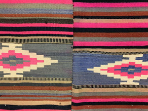 Vintage Turkish Kilim 270x160 cm wool kelim rug Large Purple, Pink, Black kilimshop.myshopify.com