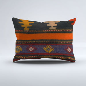 Vintage Turkish Kilim Cushion Cover 60x40 cm Square Wool Kelim Pillowcase 64710