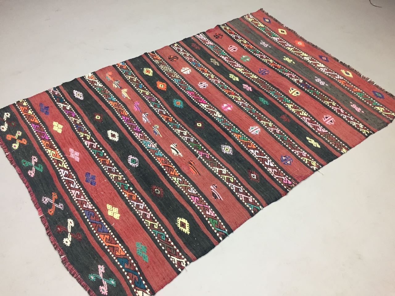 Vintage Turkish Moroccan Kilim Rug Kelim shabby chic old wool 188x120cm Medium Antiques:Carpets & Rugs kilimshop.myshopify.com