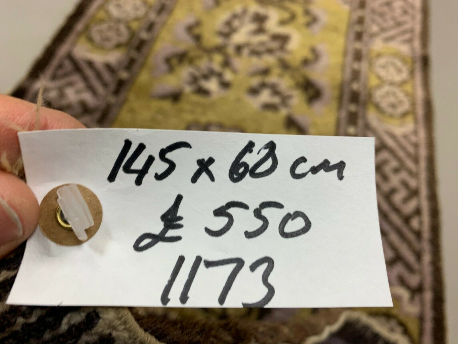 Antique Chinese Pao Tao Rug 145x68 cm, Wool, Gold and Brown kilimshop.myshopify.com