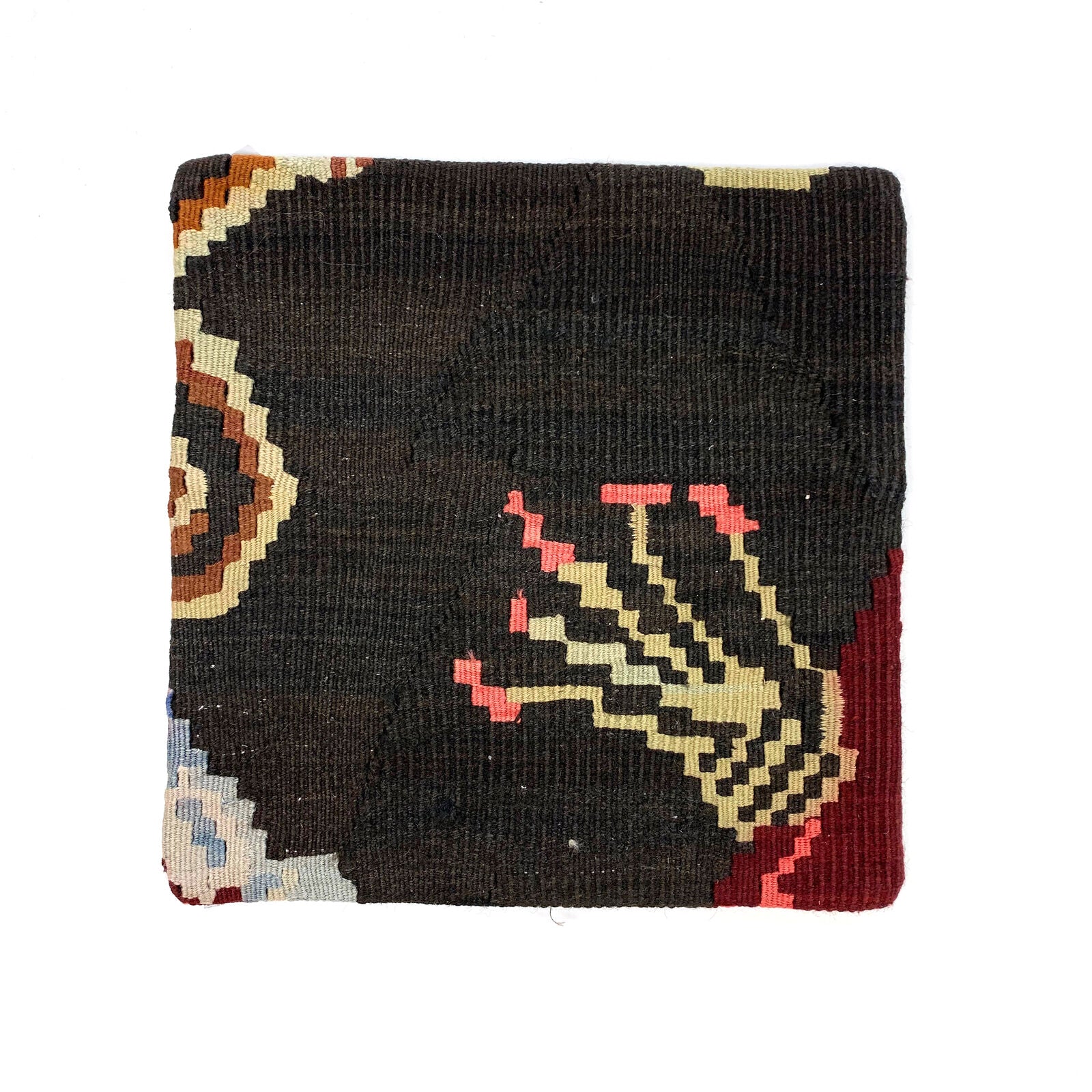 Vintage Kilim Cushion Cover 40x40 cm Square Wool Kelim Pillow Moroccan Decor kilimshop.myshopify.com