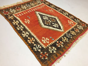 Tribal Turkish Kilim Rug shabby vintage wool country home Kelim 130x97cm Antiques:Carpets & Rugs kilimshop.myshopify.com