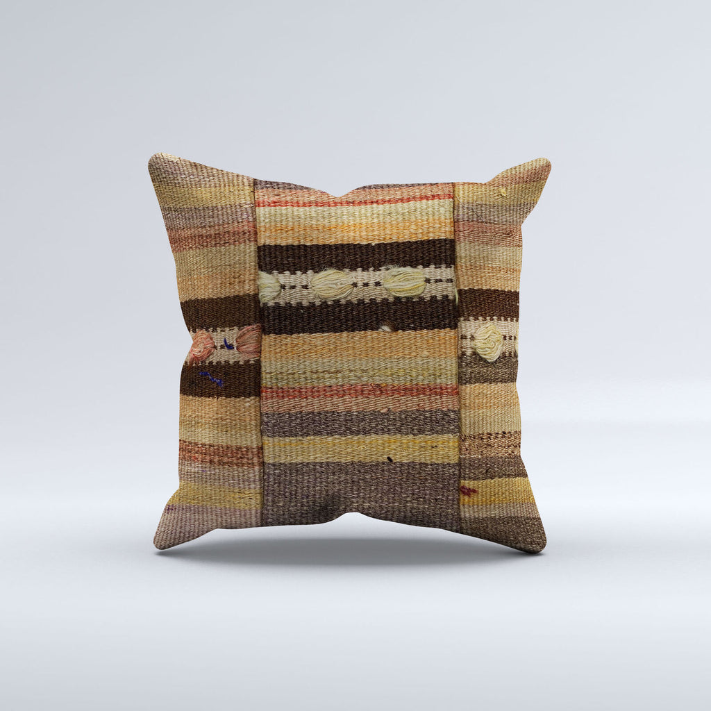 Vintage Turkish Kilim Cushion Cover 40x40 cm Square Wool Kelim Pillowcase  40833