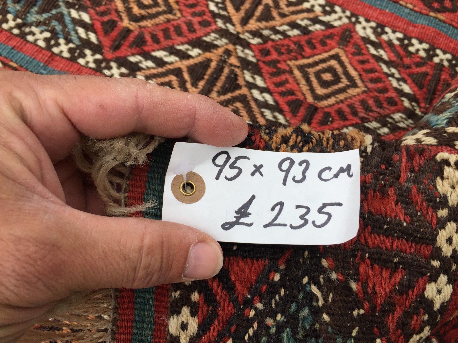 Antique Turkish Kilim Rug shabby vintage old wool country home Kelim 95x93cm Antiques:Carpets & Rugs kilimshop.myshopify.com