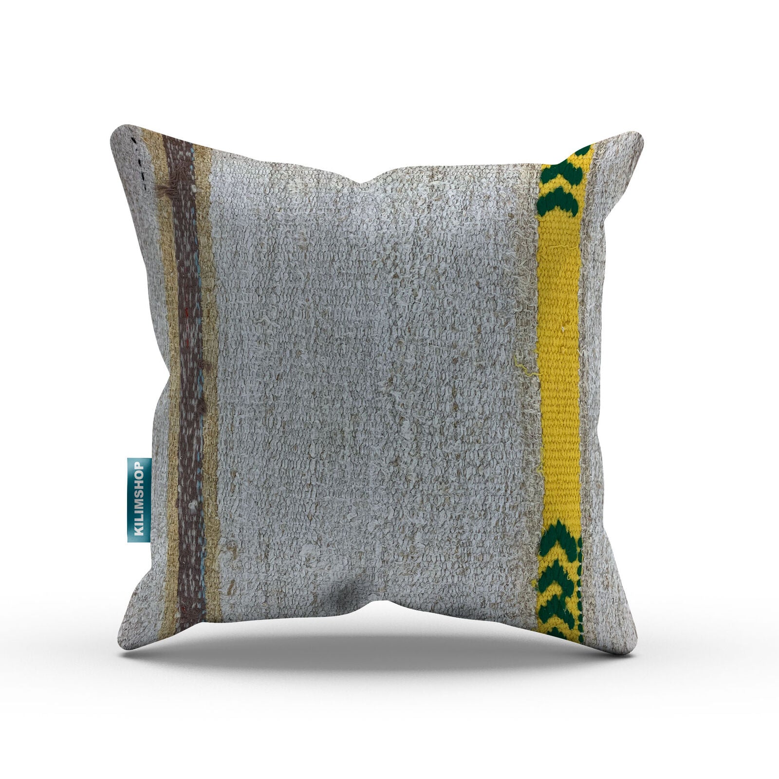 Vintage Kilim Cushion Cover 40x40 cm Square Wool Kelim Pillow Moroccan Decor