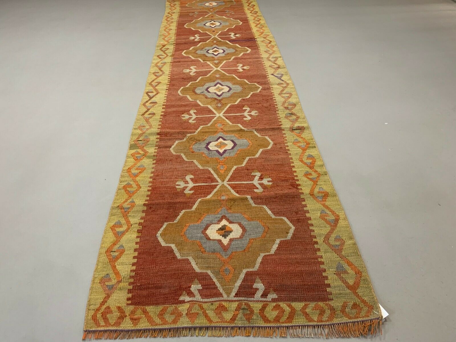 Old Turkish narrow Kilim Runner 307x75 cm, shabby chic, vintage decor kelim rug Antiques:Carpets & Rugs kilimshop.myshopify.com