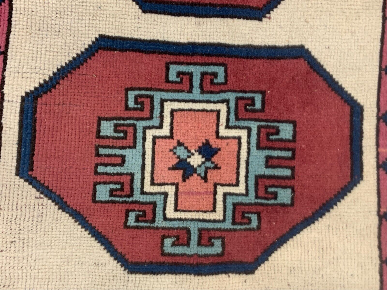 Old Turkish Kazak Rug 129x98 cm vintage tribal carpet, Small