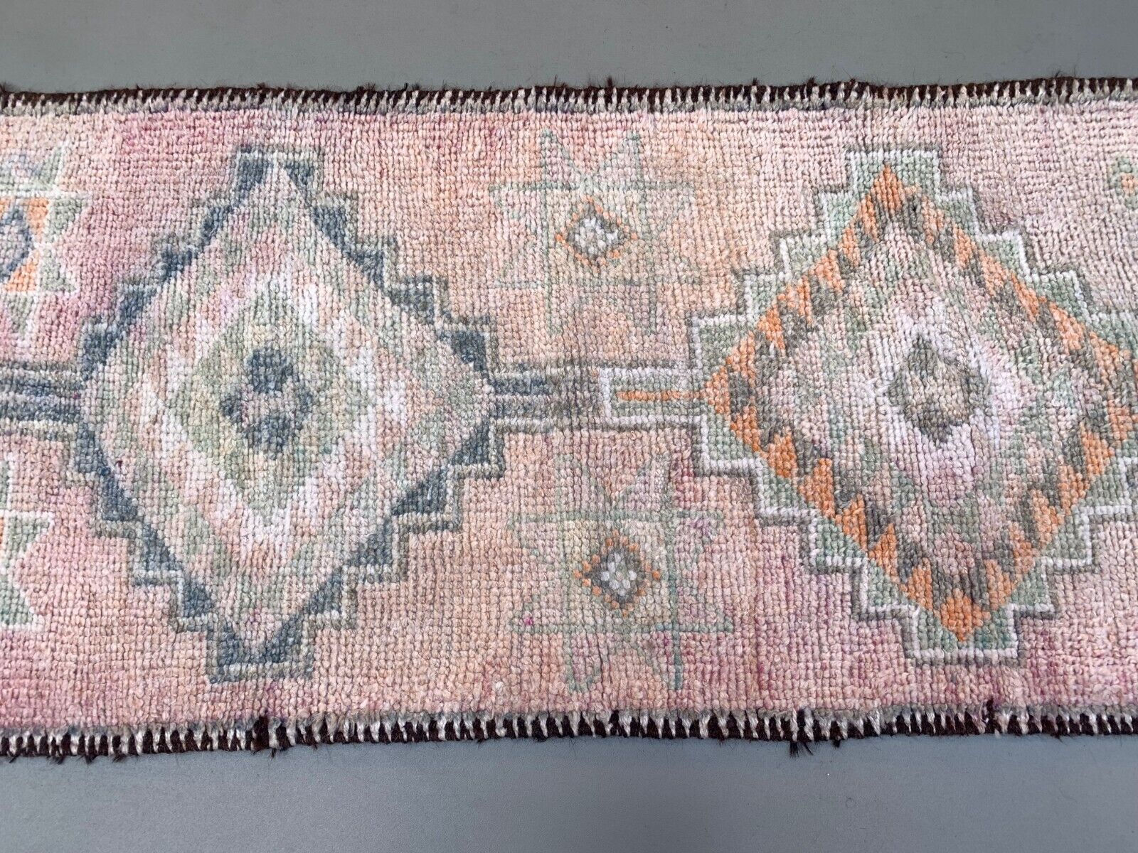 Vintage Turkish  Tribal Runner 460x83 cm veg dye wool rug tribal, handmade