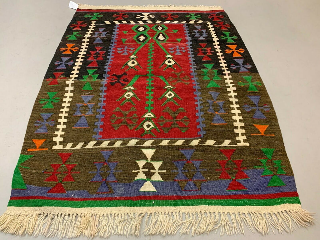 Traditional Turkish Kilim Rug shabby vintage wool Boho Kelim 135x110 cm Small Antiques:Carpets & Rugs kilimshop.myshopify.com