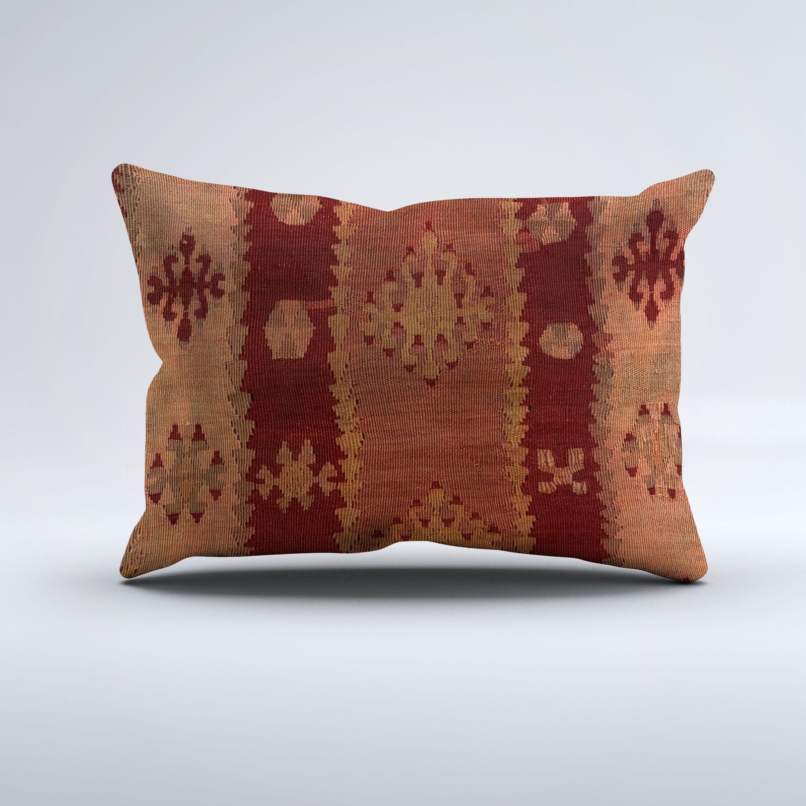 Vintage Turkish Kilim Cushion Cover 60x40 cm Square Wool Kelim Pillowcase 64709