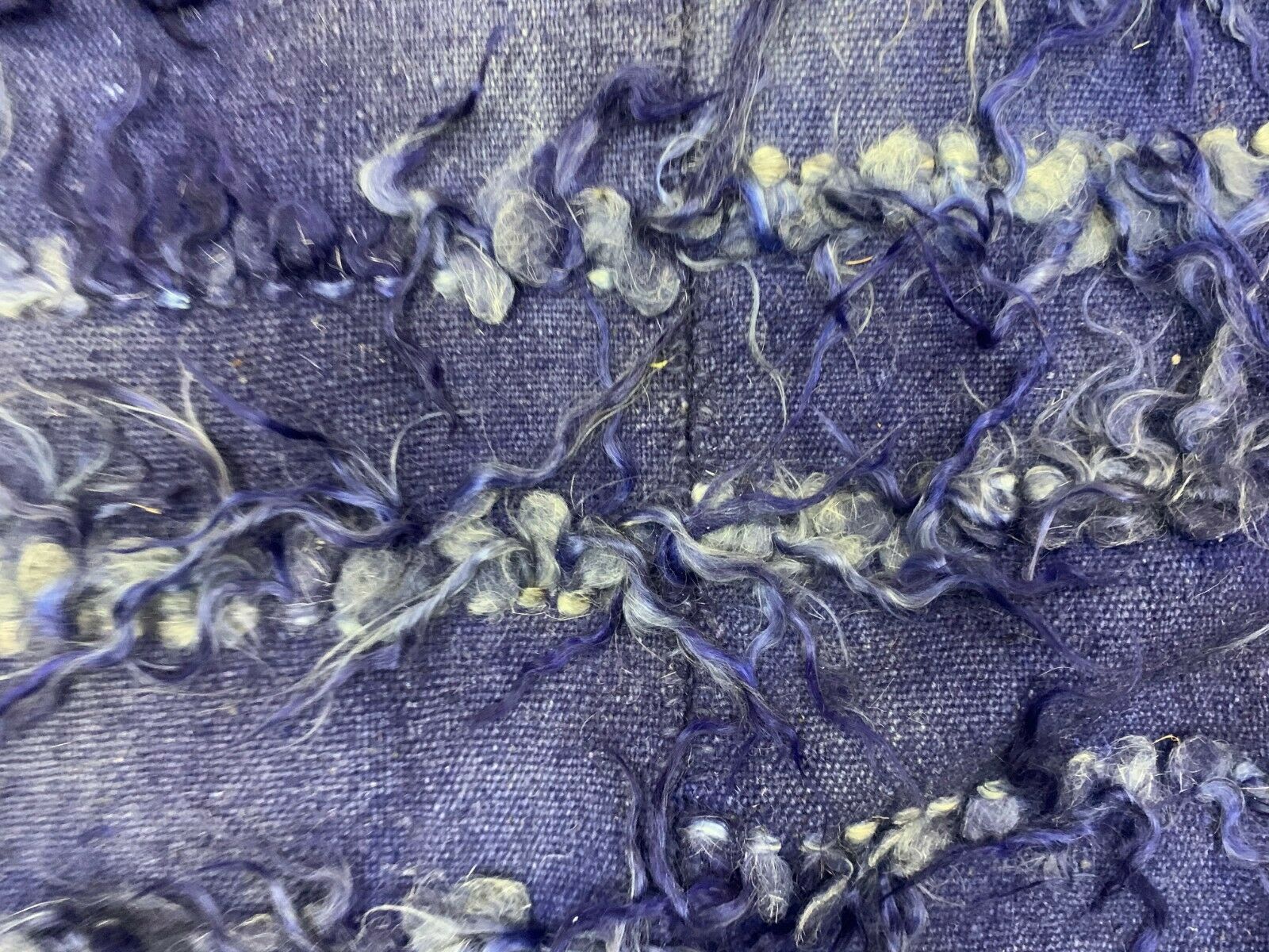 Antique Turkish Shabby Wool Rug 200x125 cm Blue, shabby chic, shaggy, shag pile kilimshop.myshopify.com