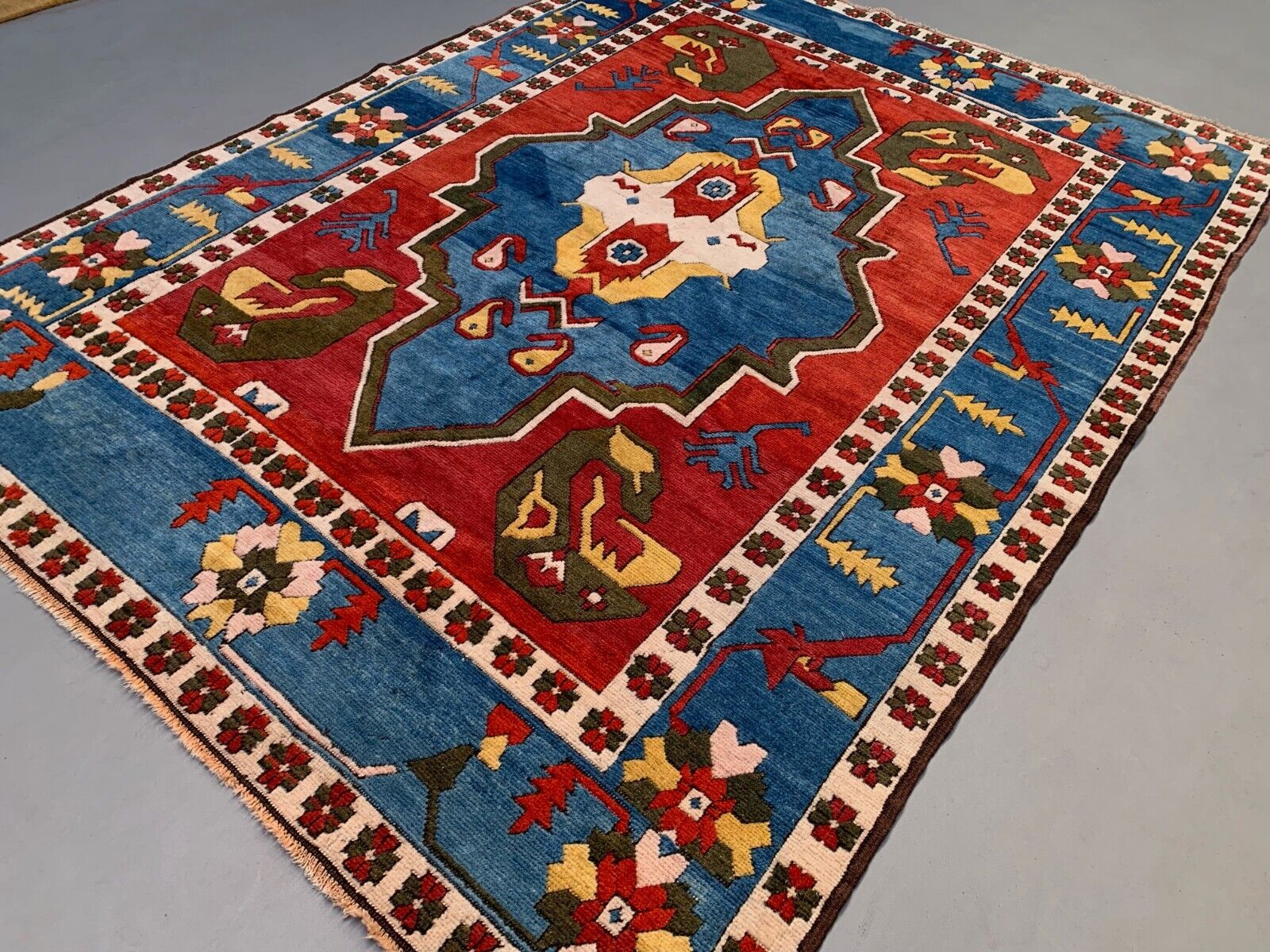 XL Old Turkish Kazak Rug Oriental 306x221 cm vintage carpet, Tribal Large