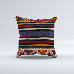 Vintage Turkish Kilim Cushion Cover 50x50 cm Square Wool Kelim Pillowcase 50460