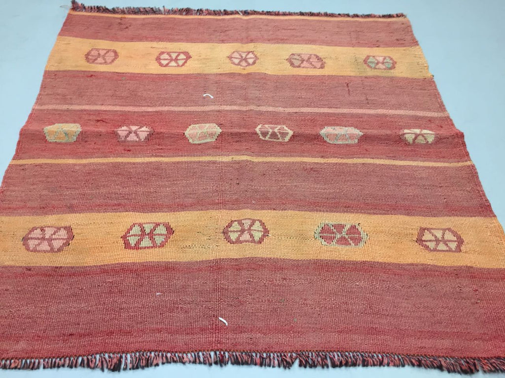 Small Traditional Turkish Kilim Rug shabby vintage wool boho Kelim 90x90cm Antiques:Carpets & Rugs kilimshop.myshopify.com