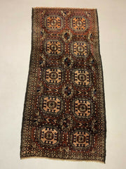 Vintage Taimuri Afghan Tribal Rug 188x94 cm Black Brown