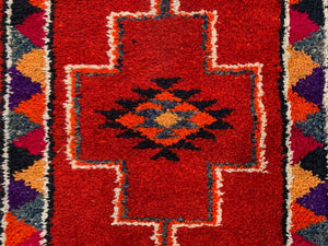 Vintage Turkish  Tribal Runner 350x90 cm veg dye wool rug tribal, handmade