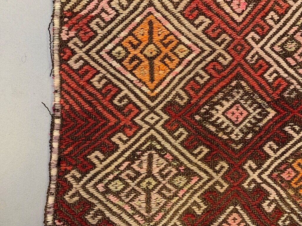 Small Vintage Turkish Kilim Rug 132x90 cm Wool Kelim