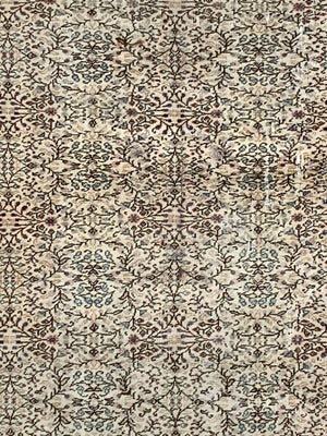 Vintage Square Turkish Rug 245x200 cm, Tribal Wool Carpet Larg