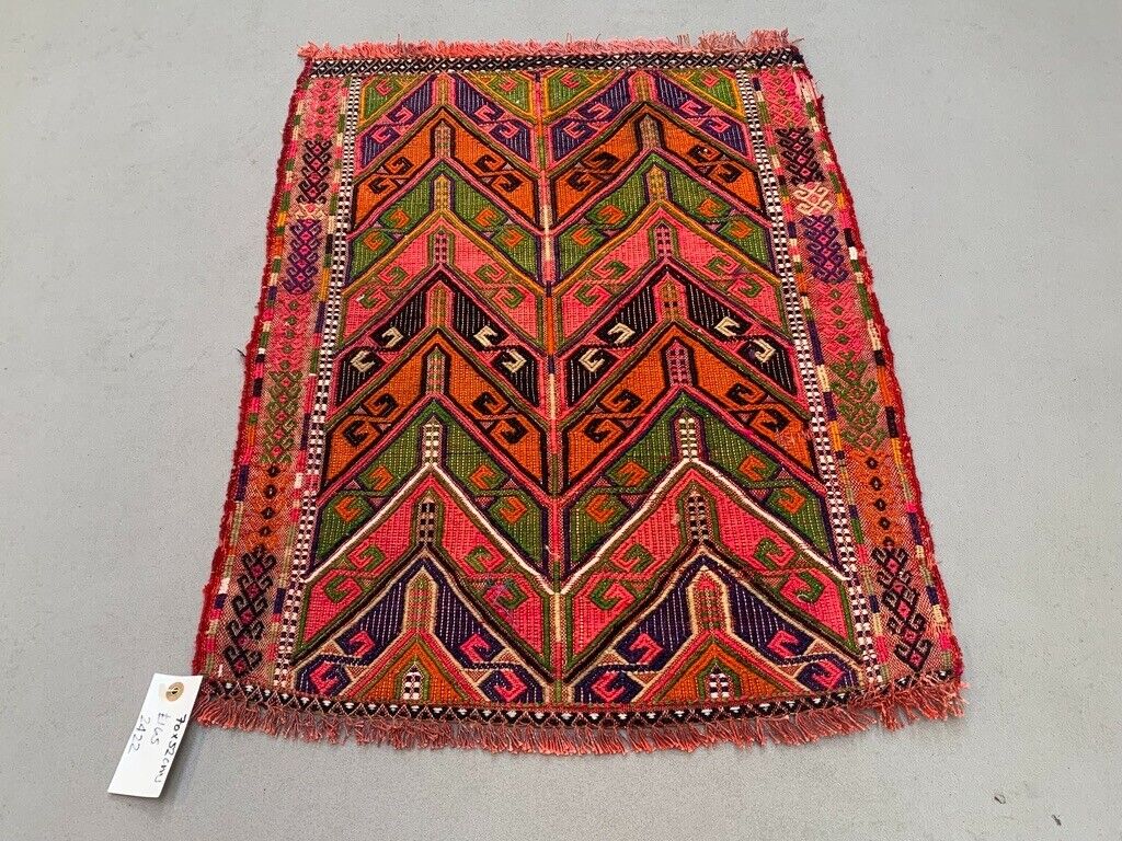 Vintage Turkish Mini Kilim 70x52 cm Wool Small Kelim Runner, shabby Chic