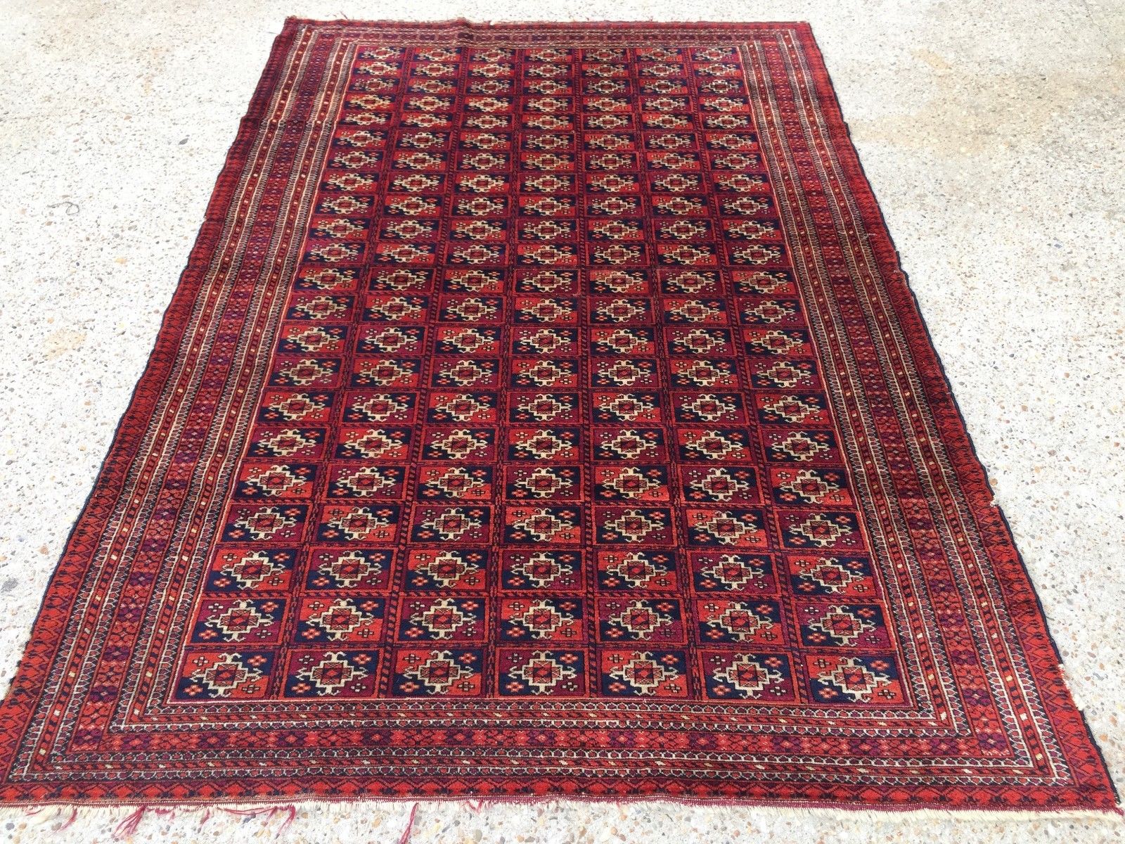 Antique Vintage Traditional Turkoman Rug Oriental Hand Made Rug 184x124cm boho Antiques:Carpets & Rugs kilimshop.myshopify.com