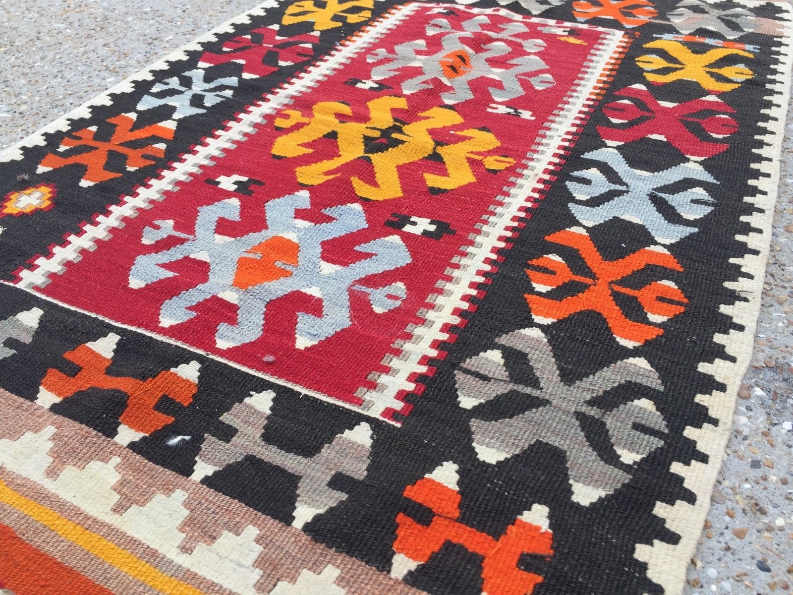 Antique Turkish Kilim Rug shabby vintage old wool country home Kelim 120x79cm Antiques:Carpets & Rugs kilimshop.myshopify.com