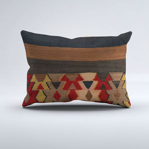 Vintage Turkish Kilim Cushion Cover 60x40 cm Square Wool Kelim Pillowcase 64718