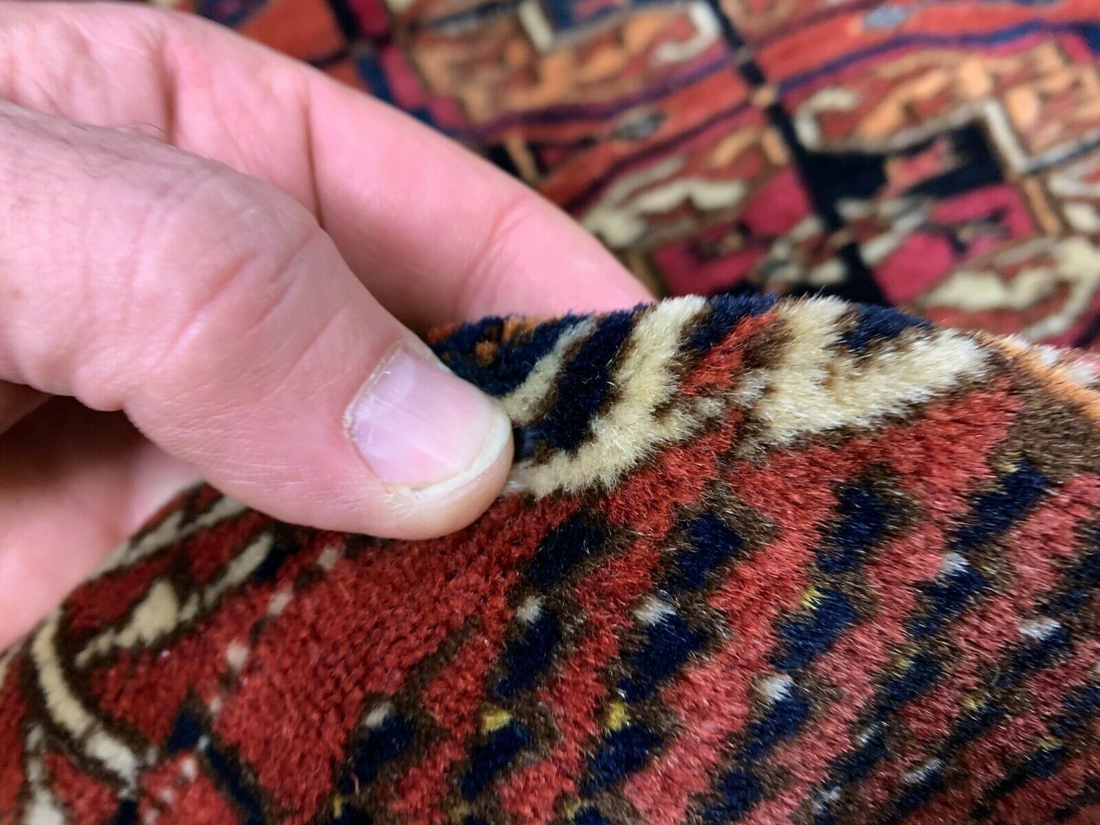 Antique Turkmen Tekke Main Carpet, 290x240 cm Turkoman Bokhara Red Black Beige kilimshop.myshopify.com