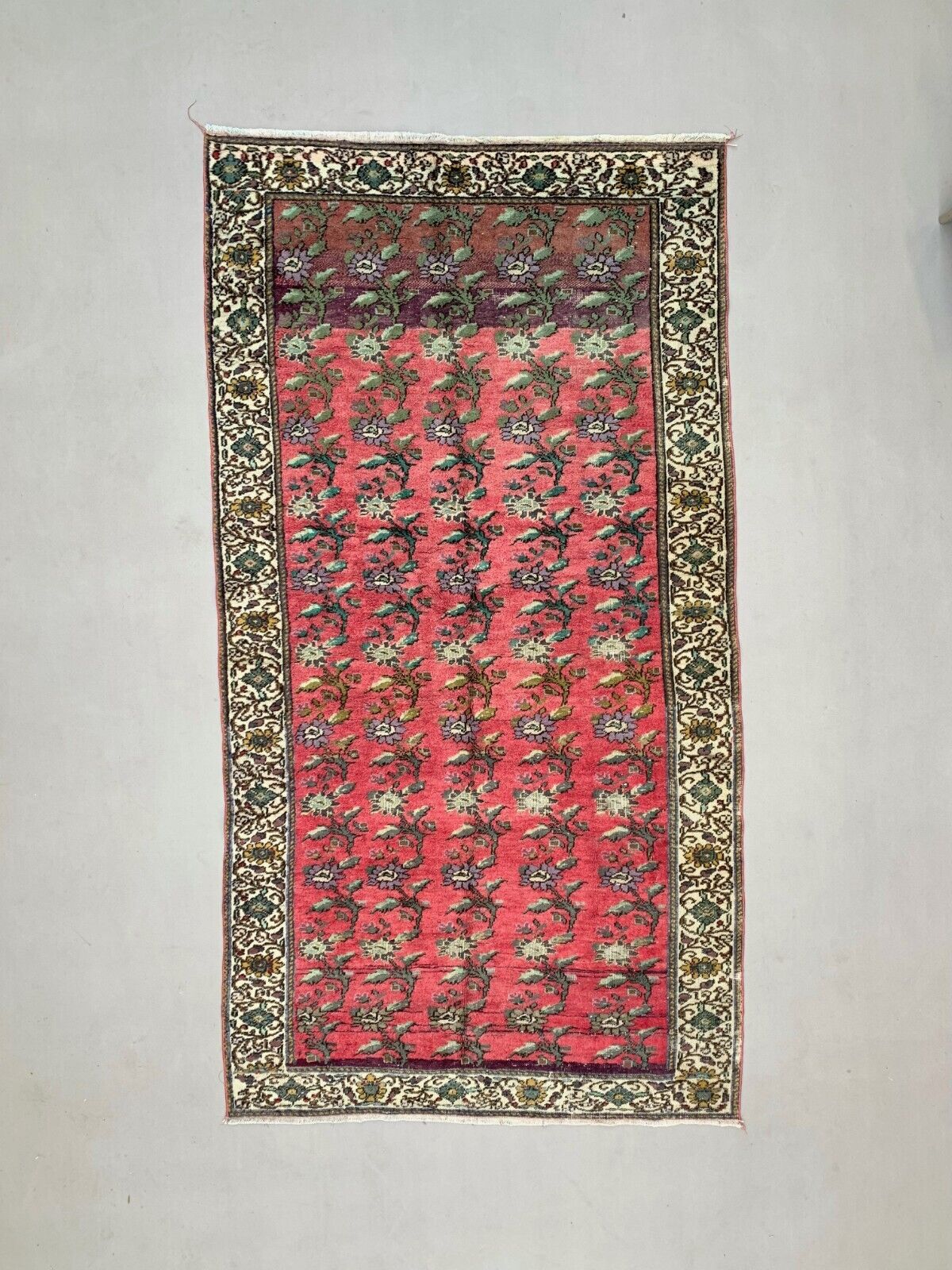 Vintage Turkish Rug 270x141 cm shabby Distressed carpet Large