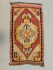 Vintage Turkish Mini Kilim 102x55 cm Wool Small Kelim Runner, shabby Chic