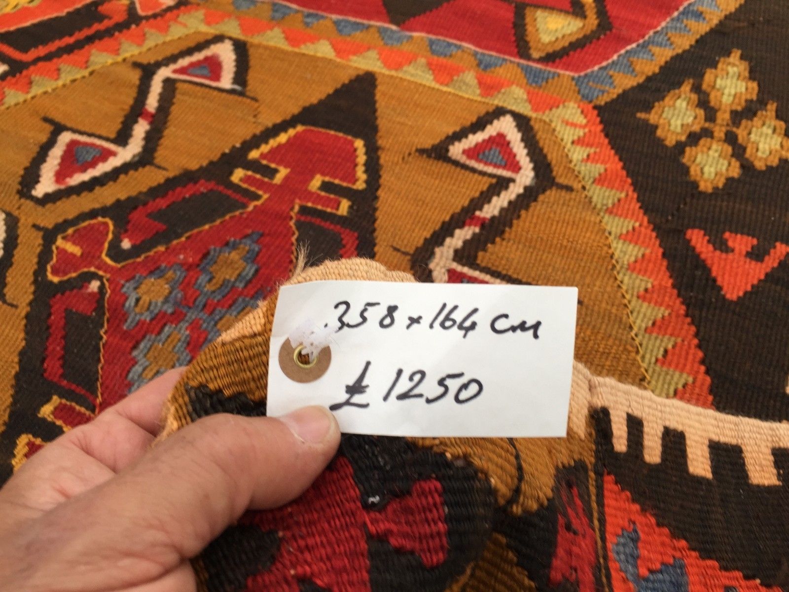 Vintage Turkish Kilim Kelim Rug 358x164 cm shabby chic wool, country home, boho Antiques:Carpets & Rugs kilimshop.myshopify.com