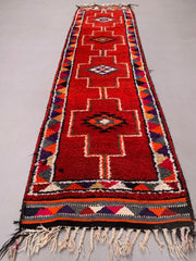 Vintage Turkish  Tribal Runner 350x90 cm veg dye wool rug tribal, handmade