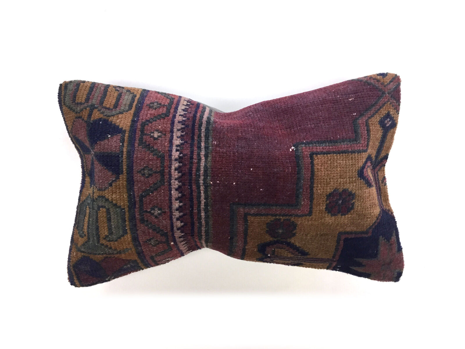 Handmade Carpet Cushion Cover Carpet Pillow 50x30 cm Turkish Moroccan Distressed kilimshop.myshopify.com