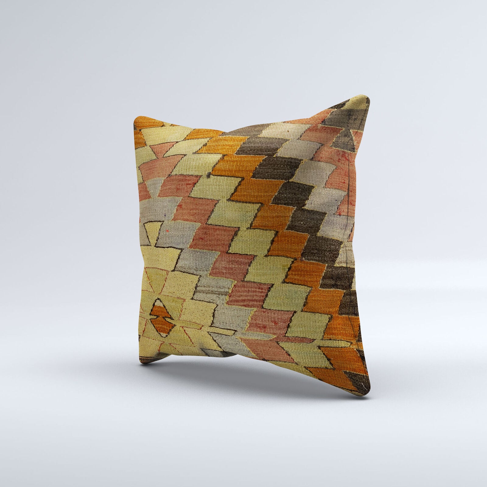Vintage Turkish Kilim Cushion Cover 60x60 cm Square Wool Kelim Pillowcase 66417