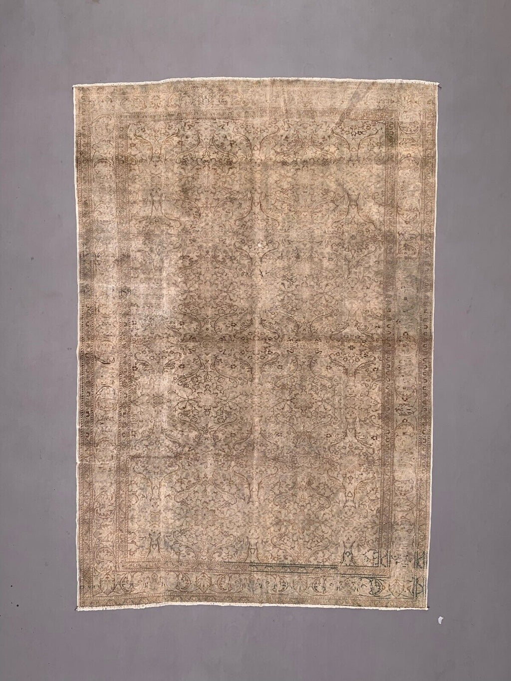 Vintage Turkish Rug 285x193 cm, Tribal Wool Carpet Large