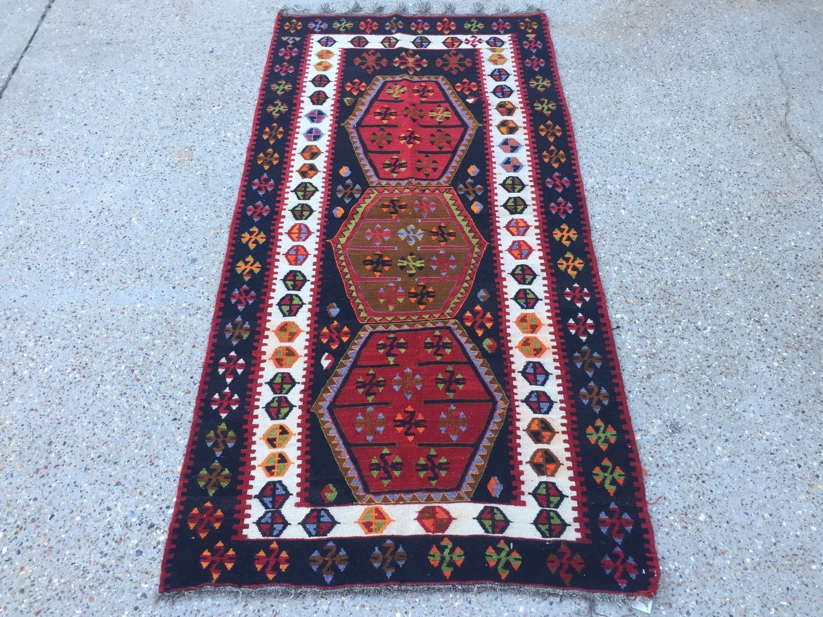 Old Turkish Kilim kelim rug, country house boho vintage rustic antique 222x107cm Antiques:Carpets & Rugs kilimshop.myshopify.com