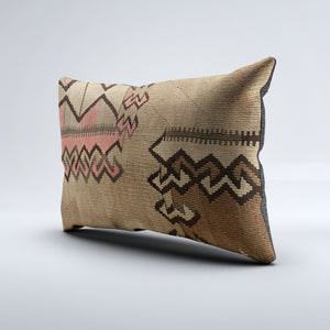 Vintage Turkish Kilim Cushion Cover 60x40 cm Wool Kelim Pillowcase 64644