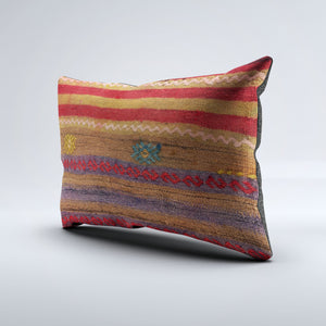 Vintage Turkish Kilim Cushion Cover 60x40 cm Wool Kelim Pillowcase 64652