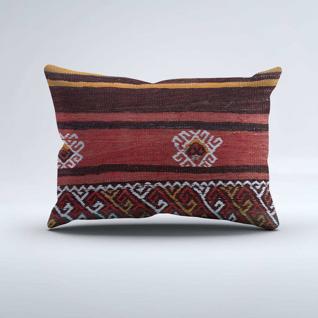 Vintage Turkish Kilim Cushion Cover 60x40 cm Wool Kelim Pillowcase 64659