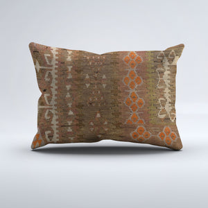 Vintage Turkish Kilim Cushion Cover 60x40 cm Wool Kelim Pillowcase 64664