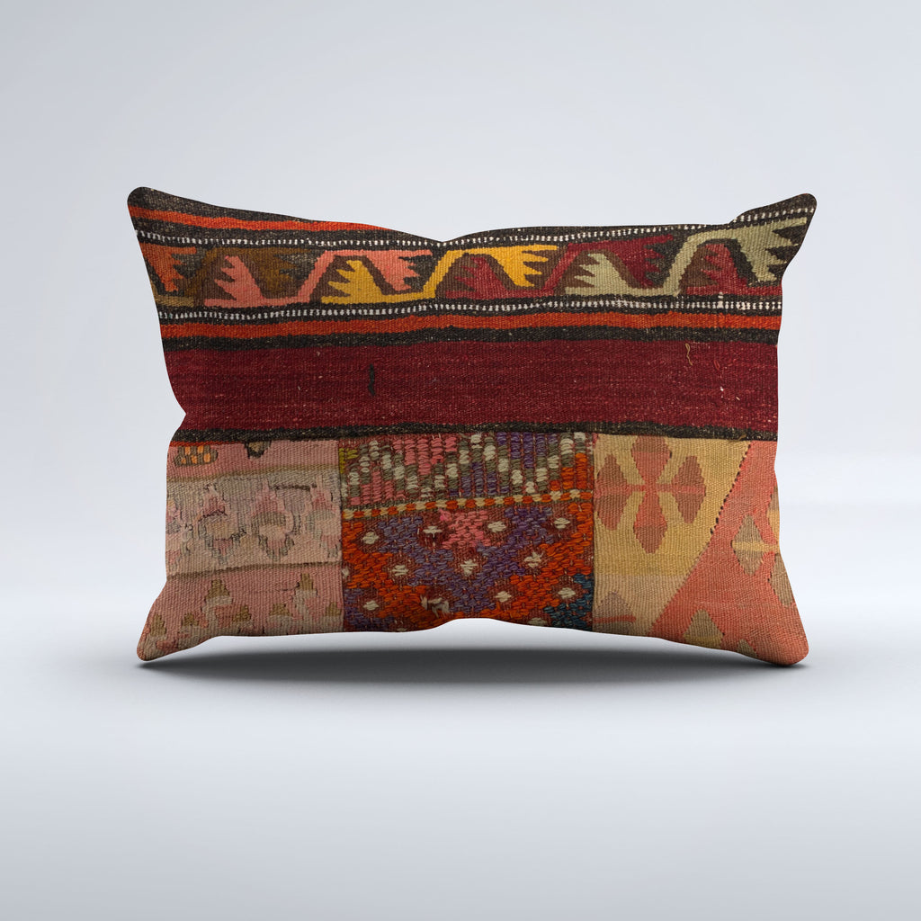Vintage Turkish Kilim Cushion Cover 60x40 cm Square Wool Kelim Pillowcase 64727