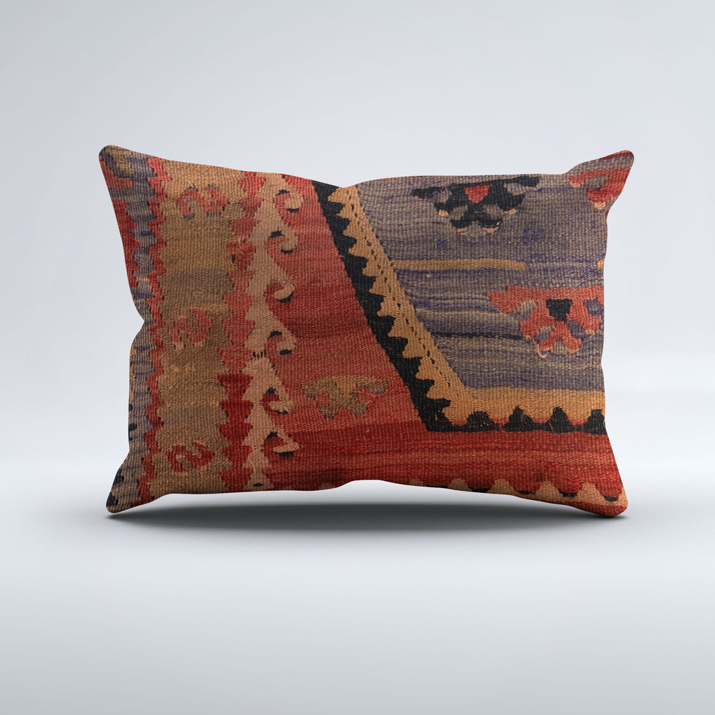 Vintage Turkish Kilim Cushion Cover 60x40 cm Square Wool Kelim Pillowcase 64728