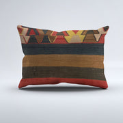 Vintage Turkish Kilim Cushion Cover 60x40 cm Square Wool Kelim Pillowcase 64730