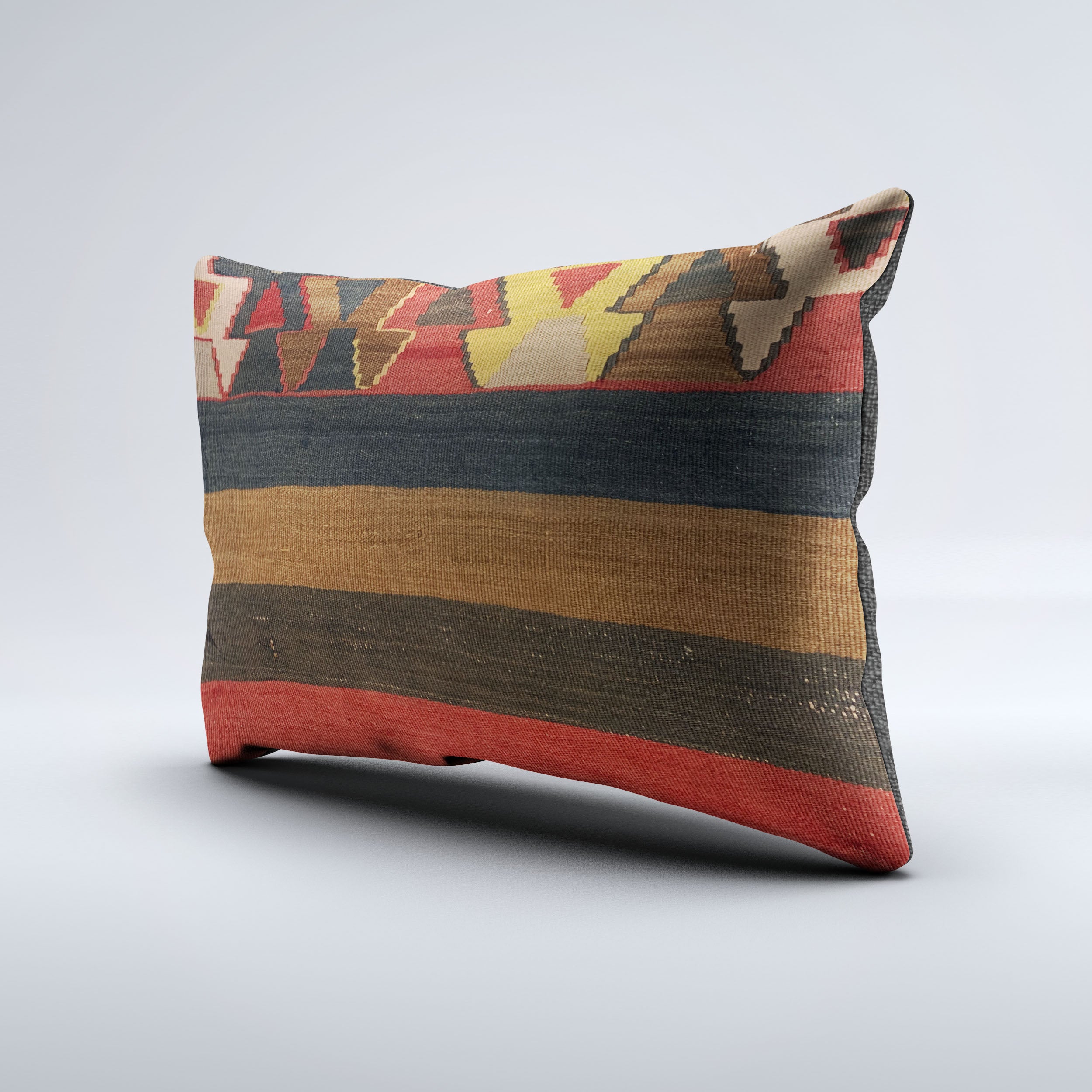 Vintage Turkish Kilim Cushion Cover 60x40 cm Square Wool Kelim Pillowcase 64730