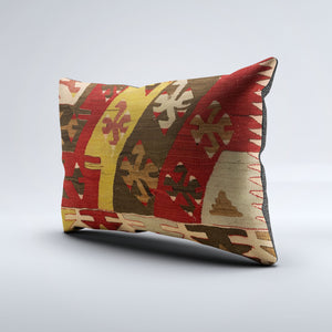 Vintage Turkish Kilim Cushion Cover 60x40 cm Square Wool Kelim Pillowcase 64734
