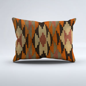 Vintage Turkish Kilim Cushion Cover 60x40 cm Square Wool Kelim Pillowcase 64735