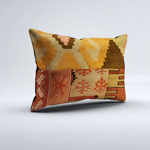 Vintage Turkish Kilim Cushion Cover 60x40 cm Square Wool Kelim Pillowcase 64737