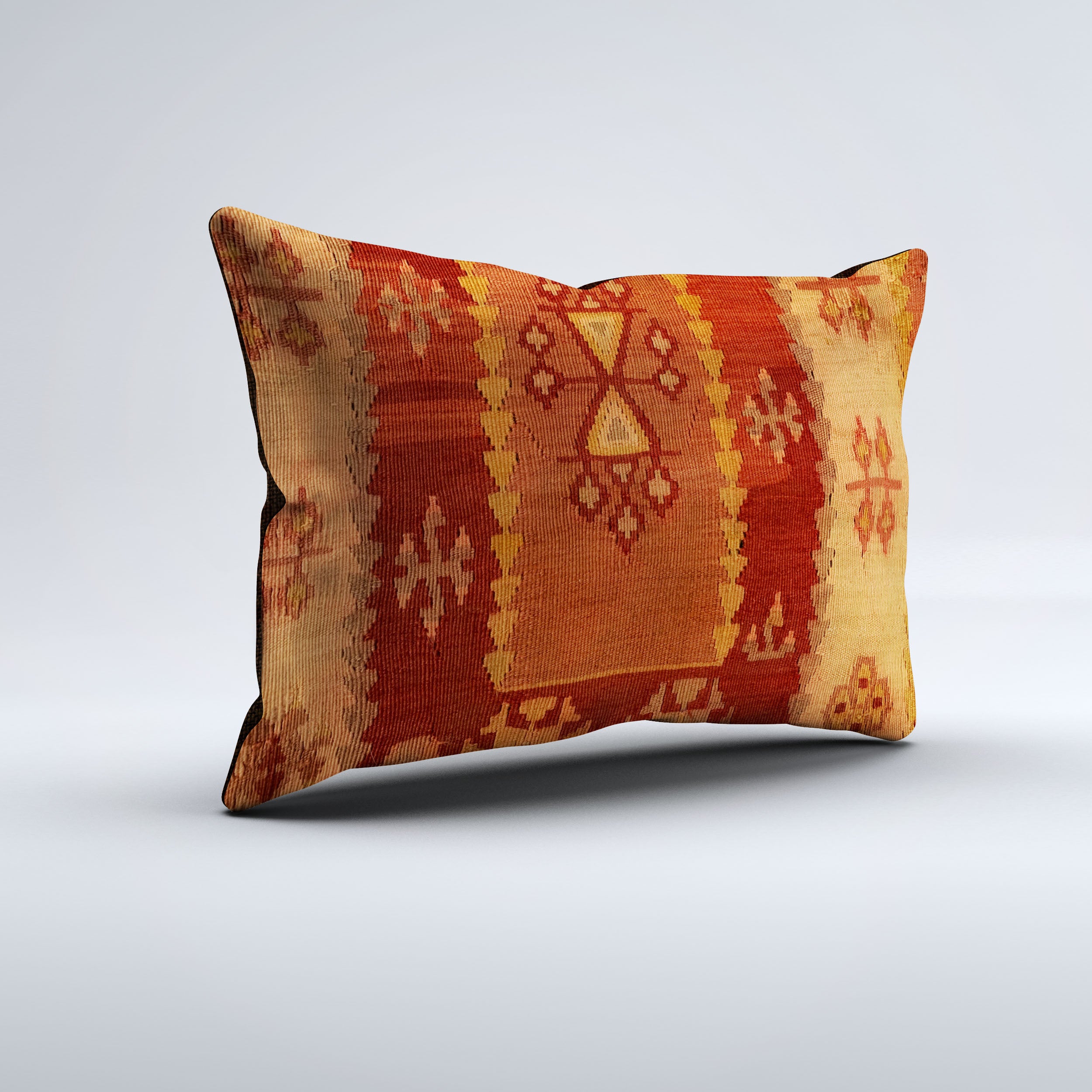 Vintage Turkish Kilim Cushion Cover 60x40 cm Square Wool Kelim Pillowcase 64738
