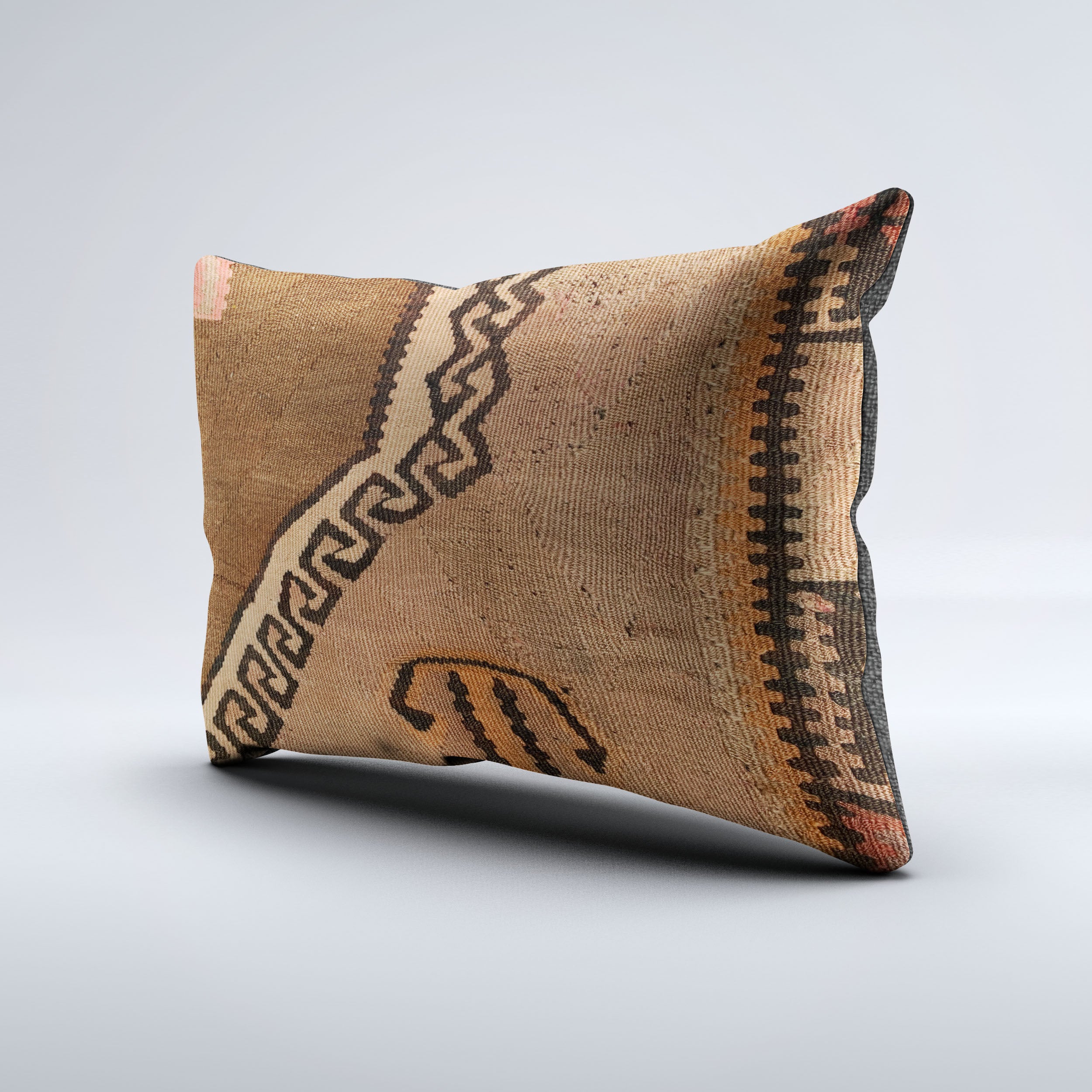 Vintage Turkish Kilim Cushion Cover 60x40 cm Square Wool Kelim Pillowcase 64747